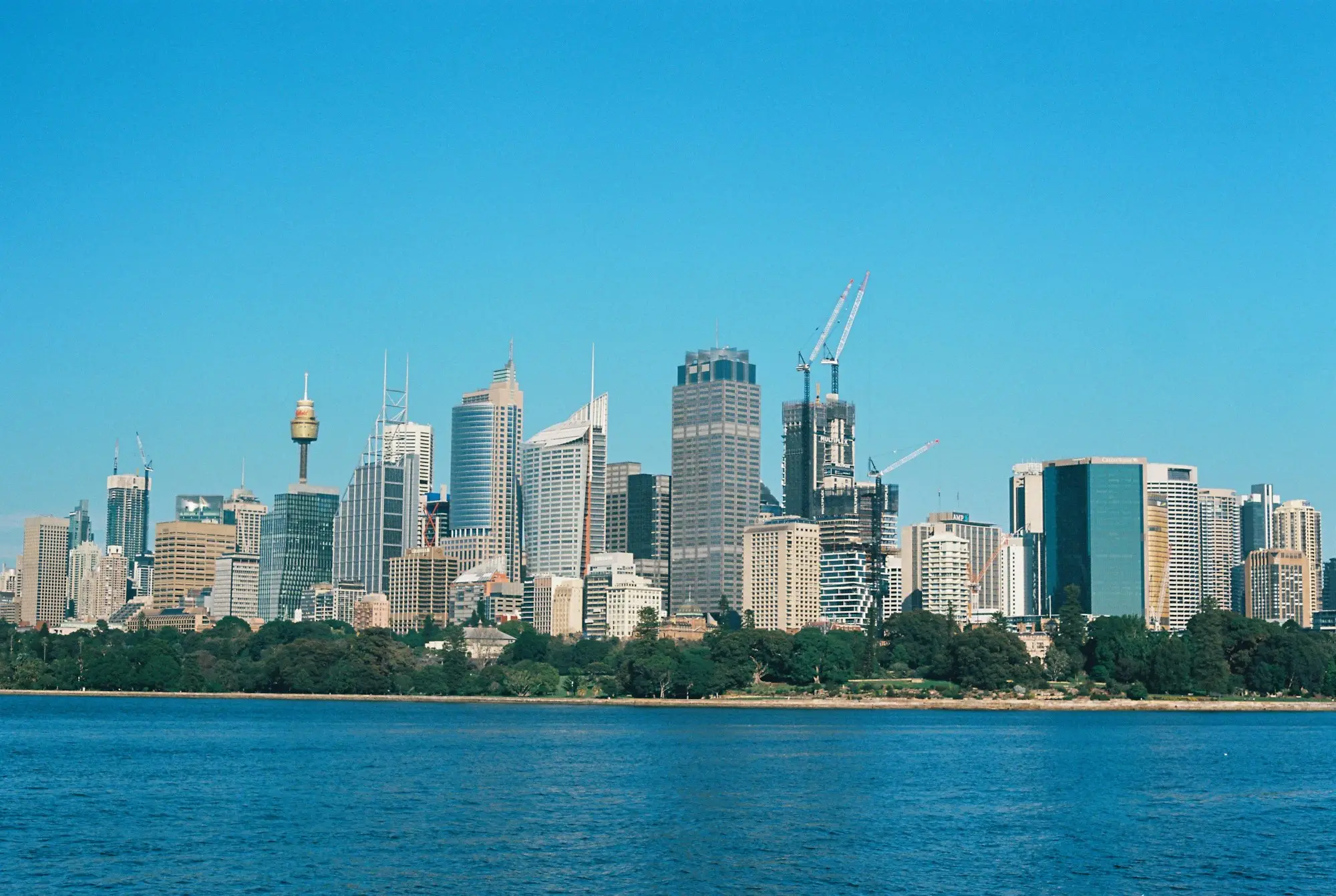 Sydney city skyline across the harbour in daylight